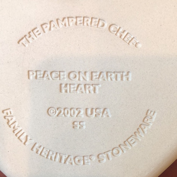 RARE Vintage Pampered Chef Peace On Earth 2002 Stoneware Cookie Mold orig box - Picture 5 of 10